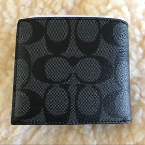 NWOT Mens Billfold Signature Wallet Charcoal/ Black